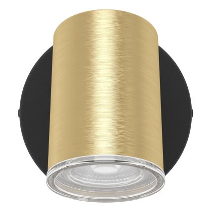 Eglo - vannitoa seinane spottvalgusti 1xGU10/5W/230V IP44 must/kuldne