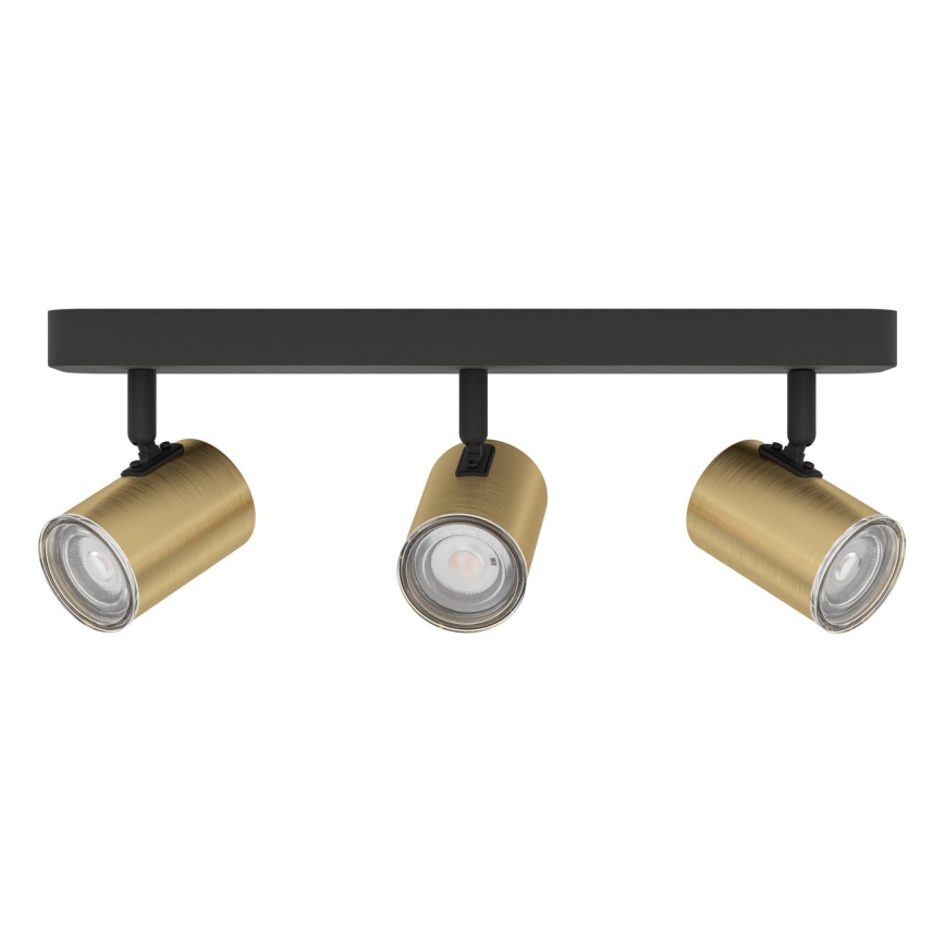 Eglo - Vannitoa suunavalgusti 3xGU10/5W/230V IP44 must/kuldne