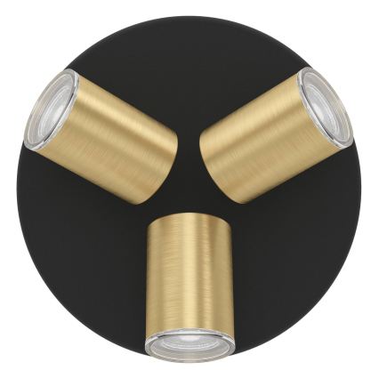 Eglo - vannitoa punktvalgusti 3xGU10/5W/230V IP44 must/kuldne