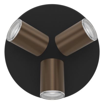 Eglo - Vannitoa suunavalgusti 3xGU10/5W/230V IP44 must/pruun