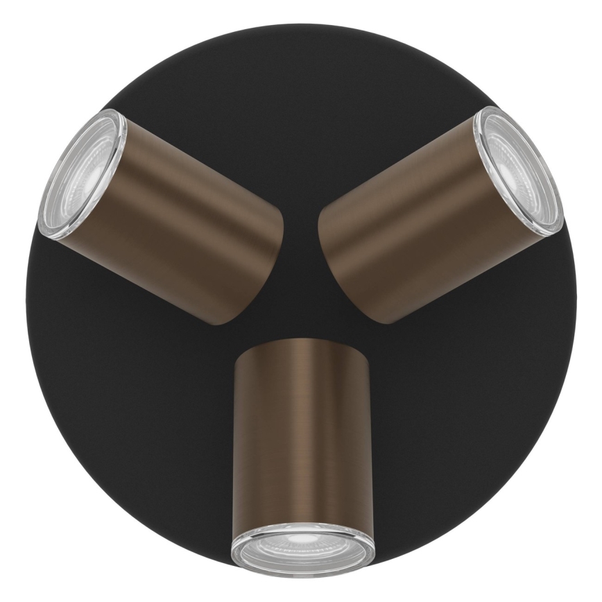 Eglo - Vannitoa suunavalgusti 3xGU10/5W/230V IP44 must/pruun