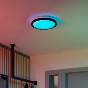 Eglo 300684 - LED RGBW hämardatav laelamp MALERAMARA-Z LED/14W/230V 2700-6500K läb. 35,7 cm must/kuldne + kaugjuhtimispult