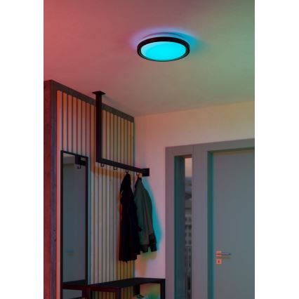 Eglo 300684 - LED RGBW hämardatav laelamp MALERAMARA-Z LED/14W/230V 2700-6500K läb. 35,7 cm must/kuldne + kaugjuhtimispult