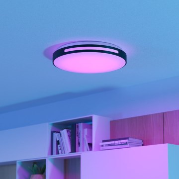 Eglo 300687 - LED RGBW hämardatav laevalgusti MONTEGRANARO-Z LED/18,5W/230V 2700-6500K läbimõõt 39,4 cm must + kaugjuhtimispult