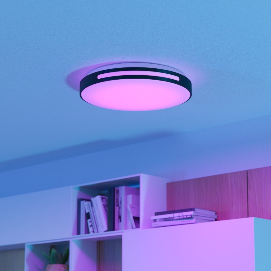 Eglo 300687 - LED RGBW hämardatav laevalgusti MONTEGRANARO-Z LED/18,5W/230V 2700-6500K läbimõõt 39,4 cm must + kaugjuhtimispult