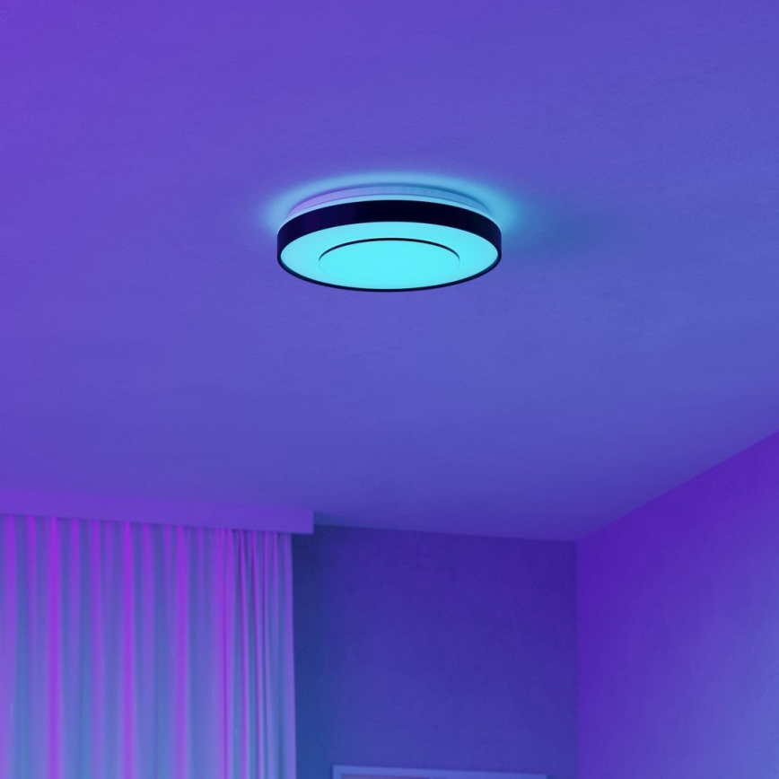 Eglo 300688 - LED RGBW hämardatav laevalgusti MONTERIGGIONI-Z LED/18,5W/230V 2700-6500K läbimõõt 38,4 cm must + kaugjuhtimispult