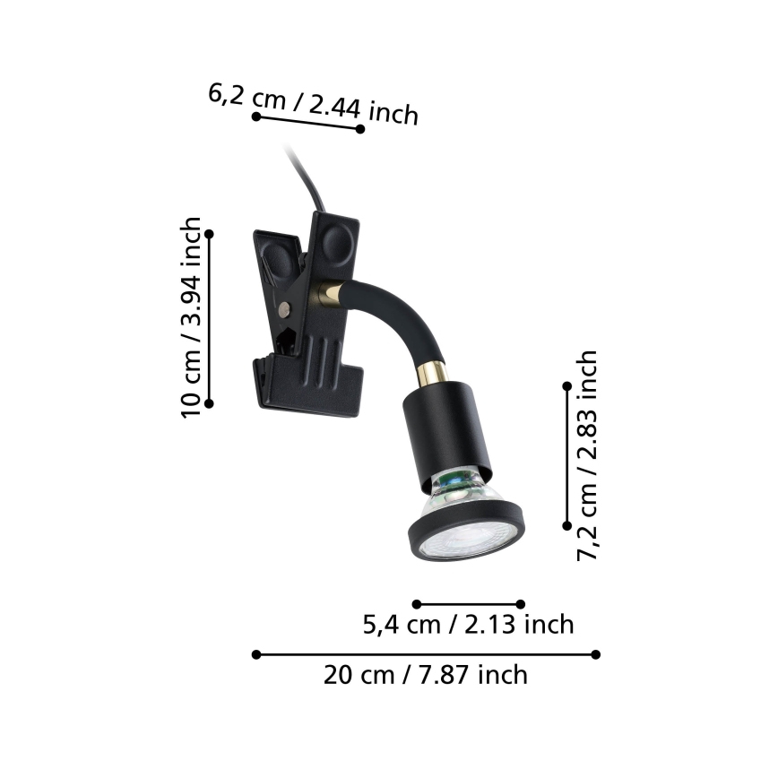 Eglo - LED-lamp klambriga 1xGU10/4,5W/230V must