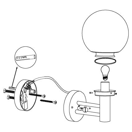 Eglo - Õuelamp E27/60W/230V