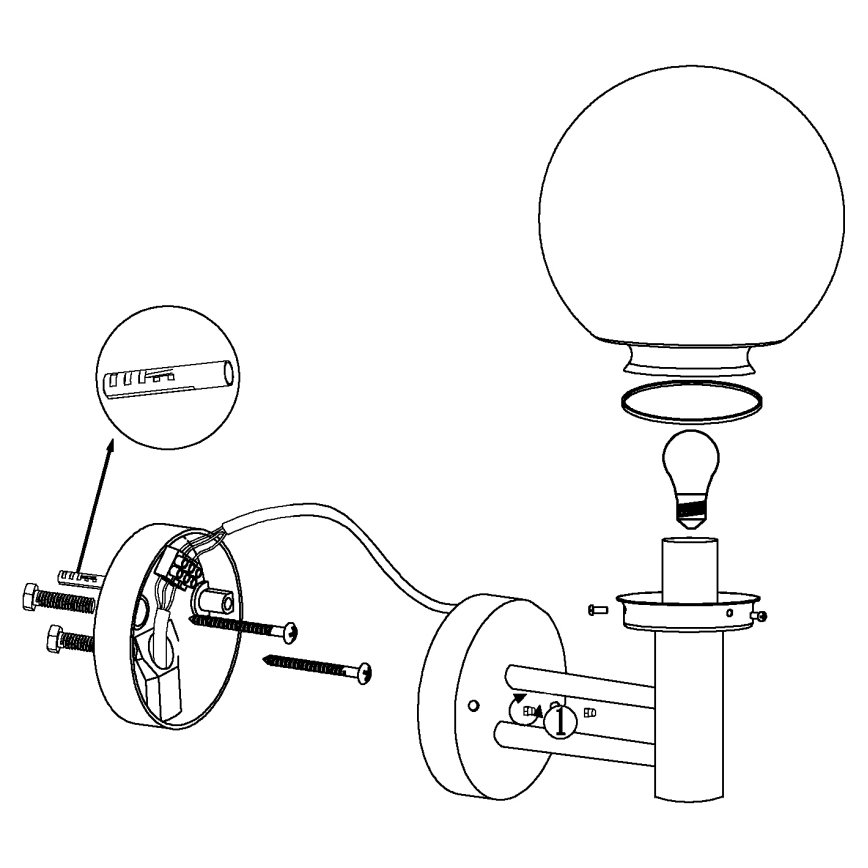 Eglo - Õuelamp E27/60W/230V