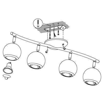 Eglo - LED Kohtvalgusti 4xGU10/3W LED