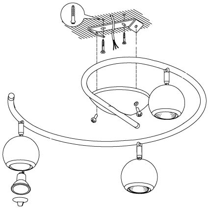 Eglo - LED-kohtvalgusti 3xGU10/3W LED