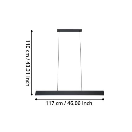 Eglo 31433 - LED RGBW Hämardatav lühter ANDREAS-Z LED/38W/230V 2700-6500K must