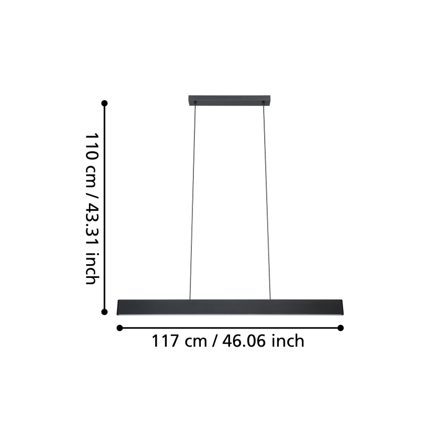 Eglo 31433 - LED RGBW Hämardatav lühter ANDREAS-Z LED/38W/230V 2700-6500K must