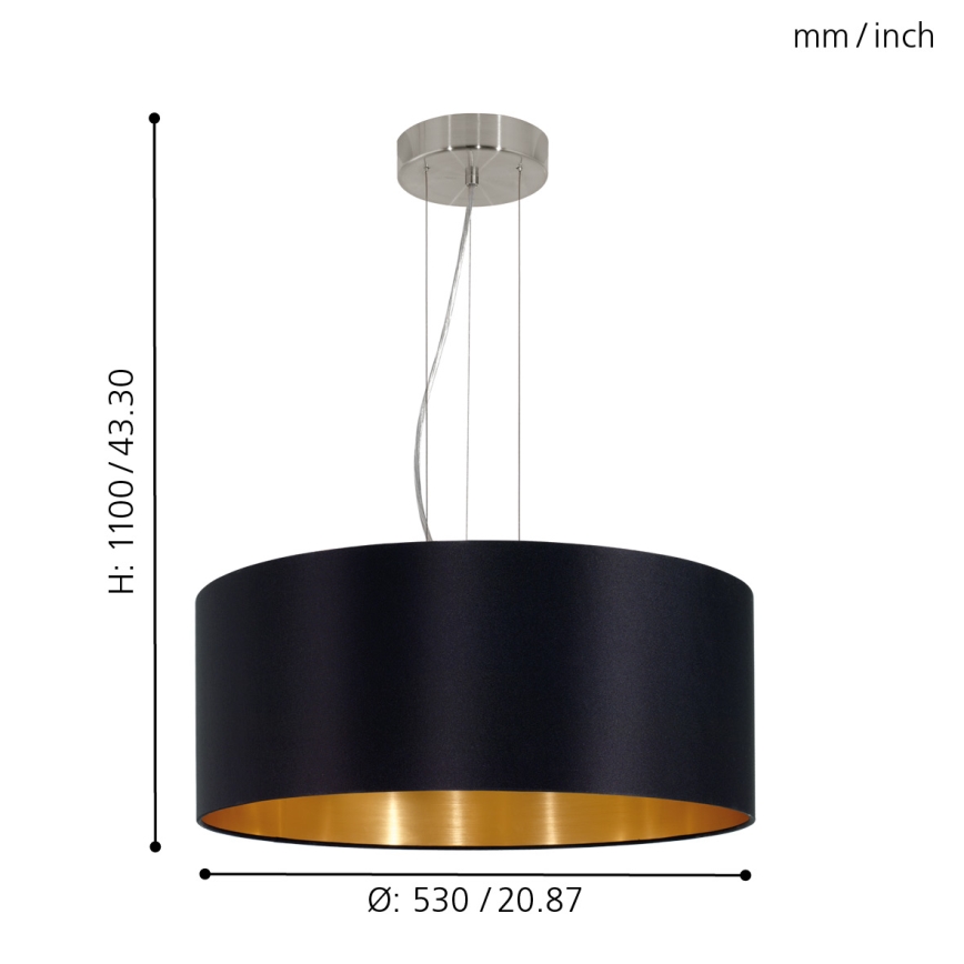 Eglo - Lühter 3xE27/60W/230V