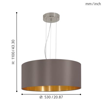 Eglo - Lühter 3xE27/60W/230V