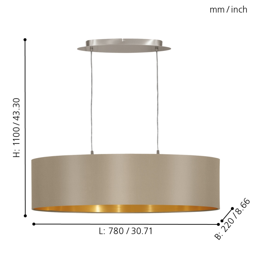 Eglo - Lühter 2xE27/60W/230V