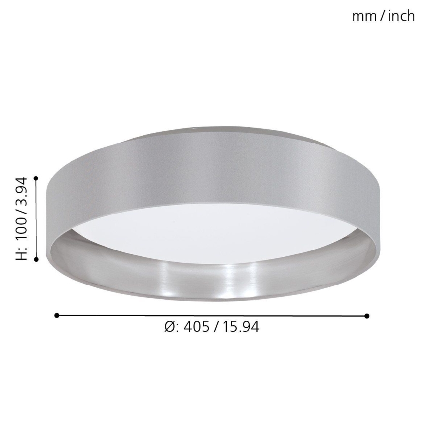 Eglo 31623 - LED laelamp MASERLO LED/16W/230V 3000K ø 40,5 cm hall/hõbedane