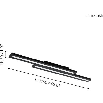 Eglo 31715 - LED RGB Hämardatav laevalgusti SALITERAS-Z LED/20,4W/230V 2700-6500K must