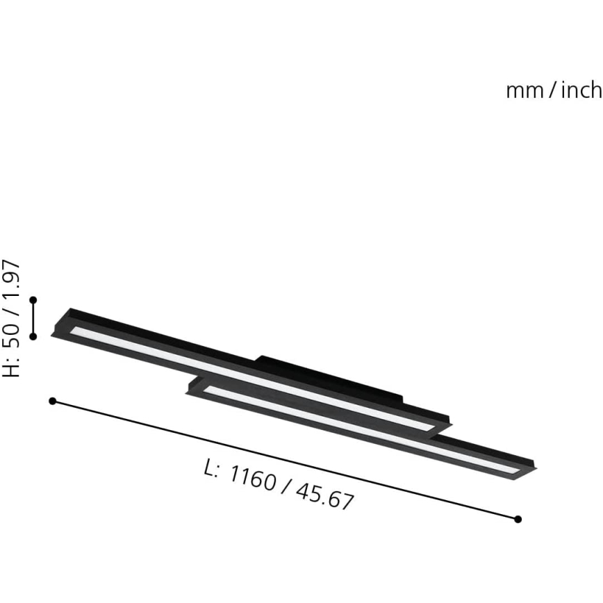 Eglo 31715 - LED RGBW reguleeritav laevalgusti SALITERAS-Z LED/20,4W/230V 2700-6500K must