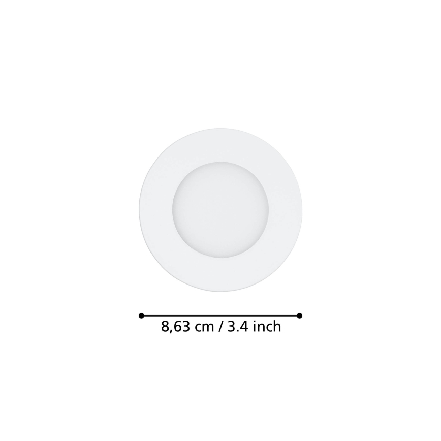 Eglo 31741 - KOMPLEKT 3x LED Hämardatav süvistatav valgusti vannituppa FUEVA-Z 1xLED/2,8W/230V 2700-6500K IP44 valge
