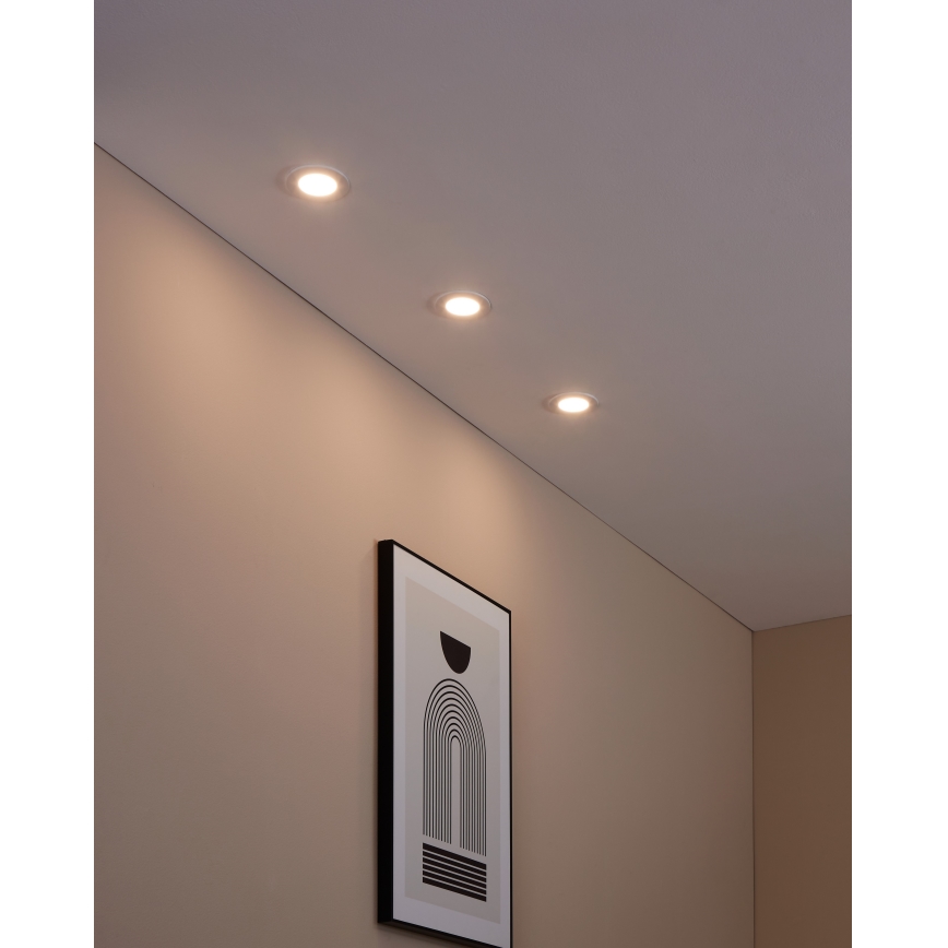 Eglo 31741 - Komplekt 3× hämardatavat LED-vannitoa laesse paigaldatavat valgustit FUEVA-Z LED/2,8W/230V 2700-6500K IP44 valge, läbimõõt 8,5 cm