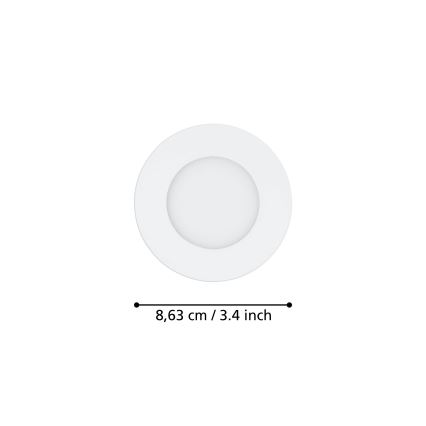 Eglo 31741 - Komplekt 3× hämardatavat LED-vannitoa laesse paigaldatavat valgustit FUEVA-Z LED/2,8W/230V 2700-6500K IP44 valge, läbimõõt 8,5 cm