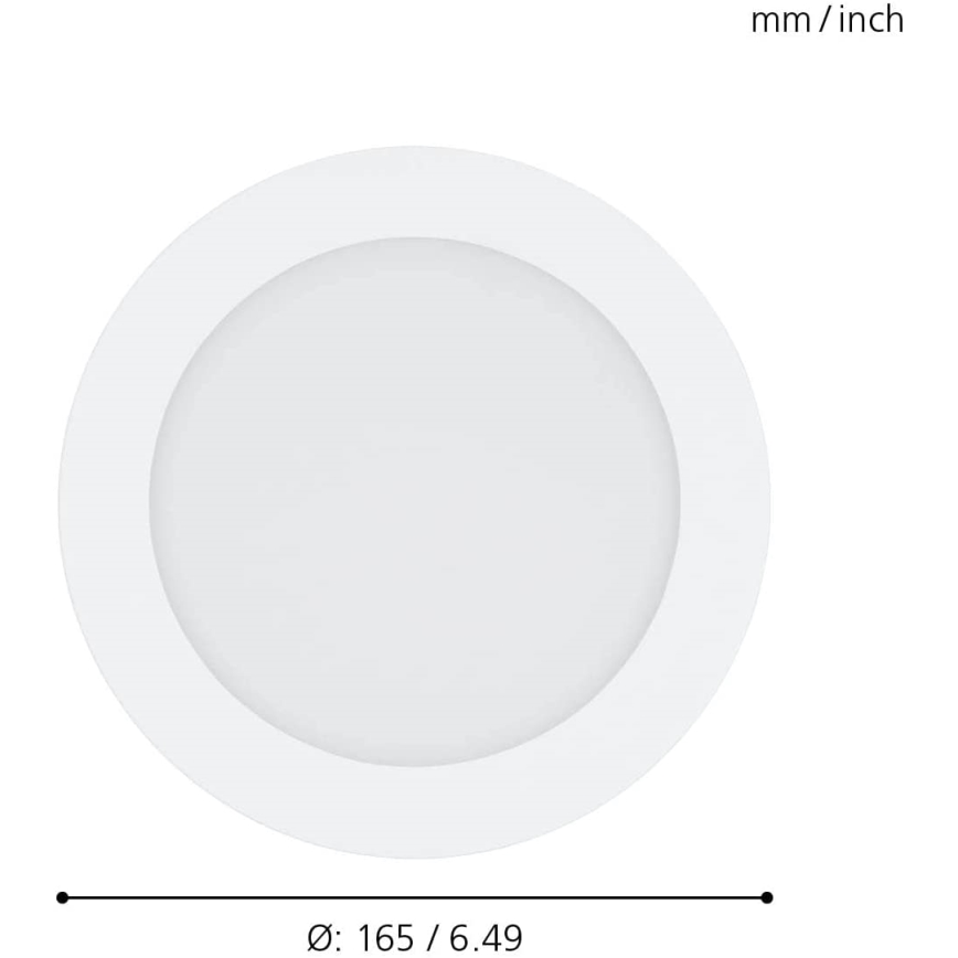 Eglo 31742 - LED Hämardatav vannitoa lae sissepaigaldatav valgusti FUEVA-Z LED/10,5W/230V 2700-6500K IP44 valge läbimõõt 16,5 cm