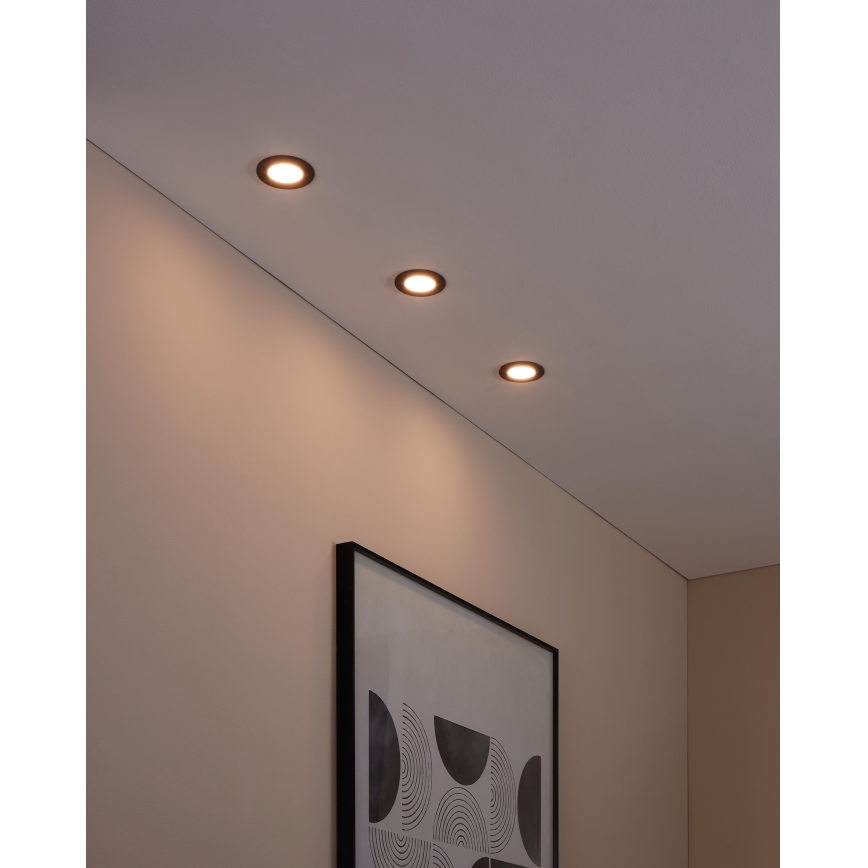 Eglo 31743 - KOMPLEKT 3x LED Hämardatav süvistatav valgusti vannituppa FUEVA-Z 1xLED/2,8W/230V 2700-6500 IP44 must