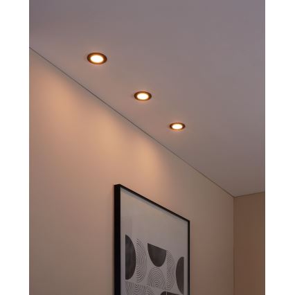 Eglo 31743 - KOMPLEKT 3x LED hämardatav vannitoa lae sisse paigaldatav valgusti FUEVA-Z LED/2,8W/230V 2700-6500 IP44 must Ø 8,5 cm