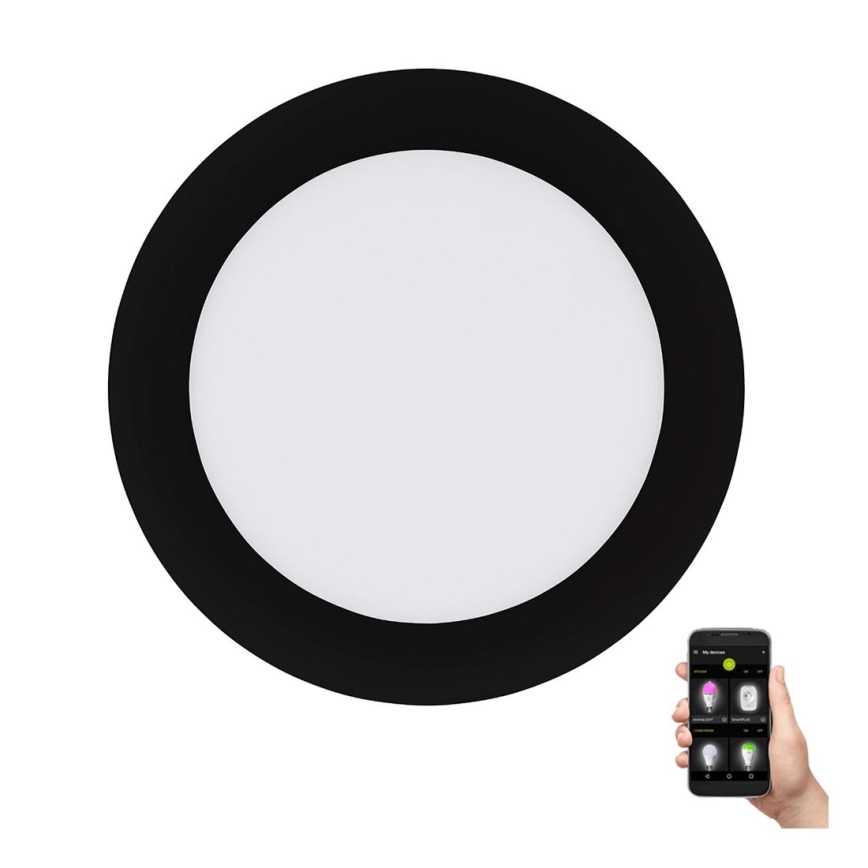 Eglo 31744 - LED Hämardatav süvistatav valgusti vannituppa FUEVA-Z LED/10,5W/230V 2700-6500K IP44 must