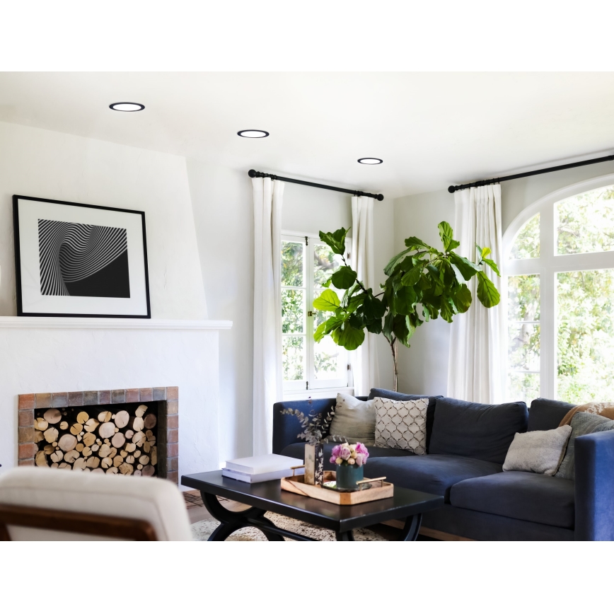 Eglo 31744 - LED Hämardatav süvistatav valgusti vannituppa FUEVA-Z LED/10,5W/230V 2700-6500K IP44 must