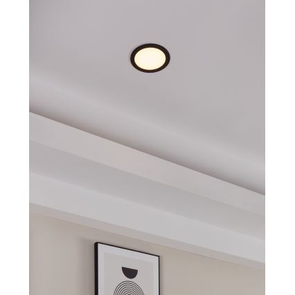Eglo 31744 - hämardatav vannitoa lae sisse paigaldatav LED-valgusti FUEVA-Z LED/10,5W/230V 2700-6500K IP44 must, läbimõõt 16,5 cm