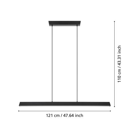 Eglo 31756 - LED RGBW Hämardatav lühter SIMOLARIS-Z LED/35W/230V 2700-6500K must