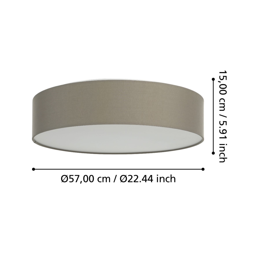 Eglo 31767 - LED RGBW hämardatav laelamp ROMAO-Z LED/35W/230V 2700-6500K läbimõõt 57 cm taupe
