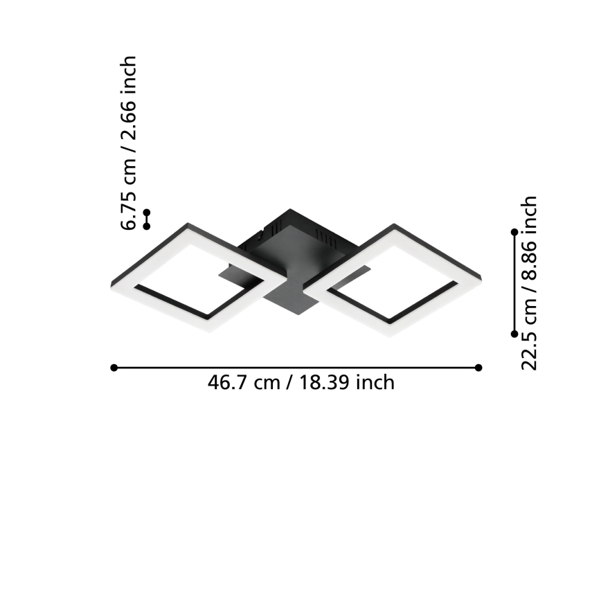 Eglo 31773 - LED Hämardatav laevalgusti PARANDAY-Z LED/15,5W/230V 3000-6500K must