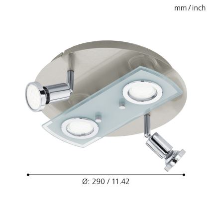 Eglo 32001 - LED-laevalgusti PAWEDO 1 4xGU10-LED/3W/230V