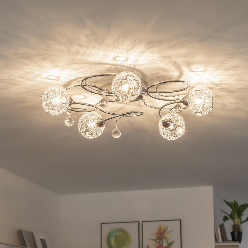 Eglo 32103 - LED pinnapealne laelühter VELAGO 5xG9/33W/230V läikiv kroom