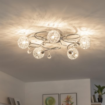 Eglo 32103 - Pinnale kinnitatav laelühter VELAGO 5xG9/33W/230V läikiv kroom