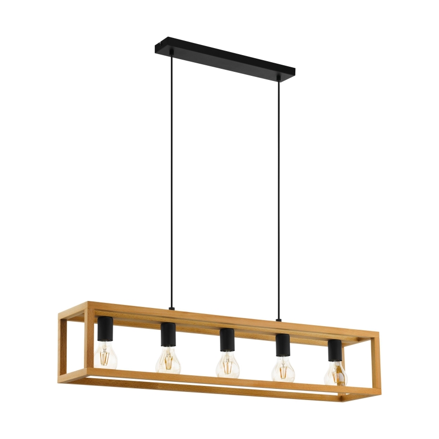 Eglo 32143 - Rippvalgusti kaabliga BLACKCROWN 5xE27/40W/230V pruun