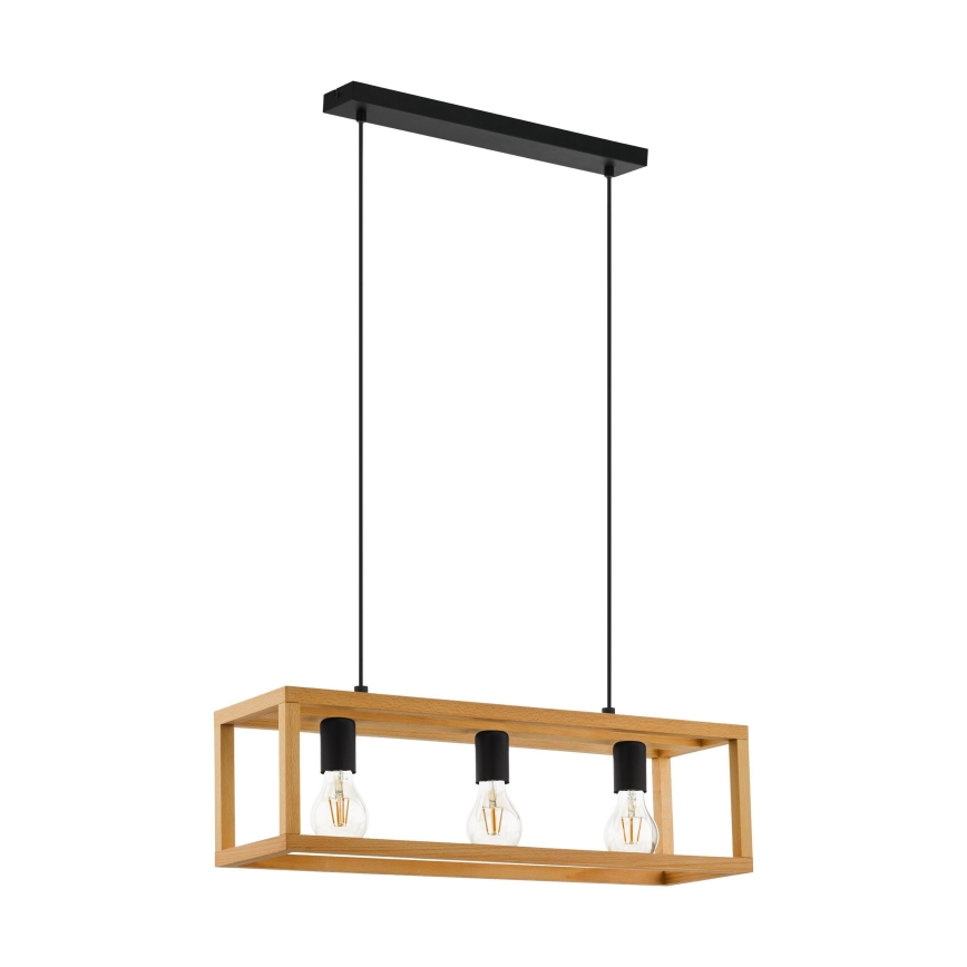 Eglo 32144 - Kaabliga rippvalgusti BLACKCROWN 3xE27/40W/230V pruun
