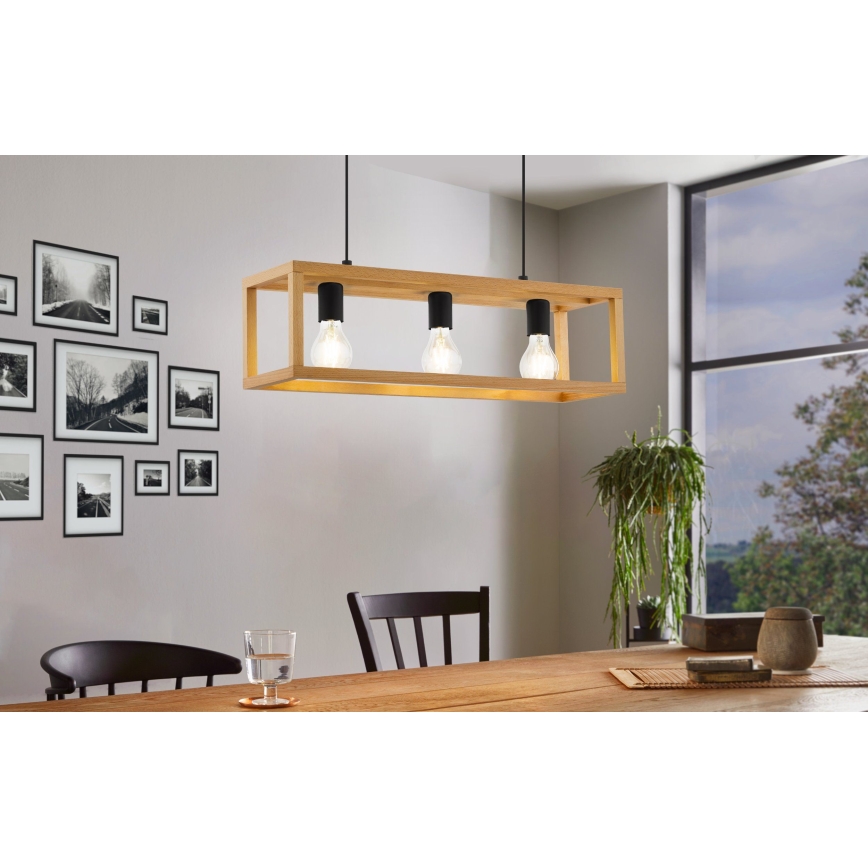 Eglo 32144 - Kaabliga rippvalgusti BLACKCROWN 3xE27/40W/230V pruun