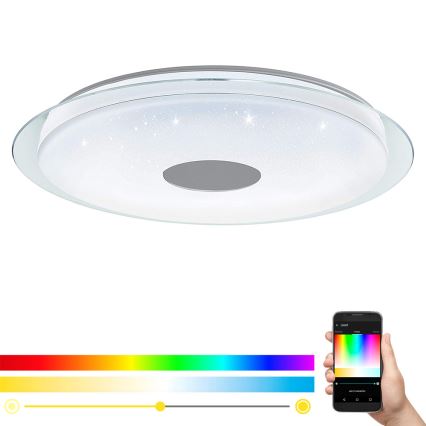 Eglo 32344 - RGBW LED hämardatav laelamp LANCIANO-C LED/53W/230V 2700-6500K + kaugjuhtimispult