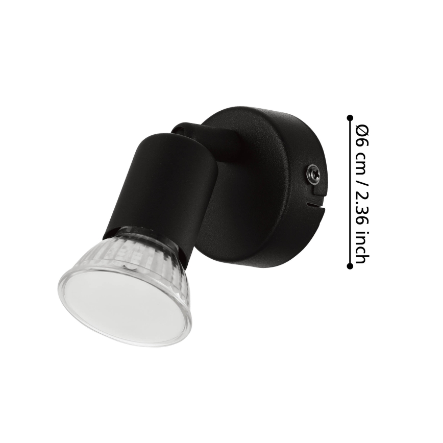 Eglo - LED Kohtvalgusti seinale 1xGU10/2,8W/230V 3000K must