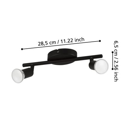 Eglo - LED Kohtvalgusti 2xGU10/2,8W/230V 3000K must