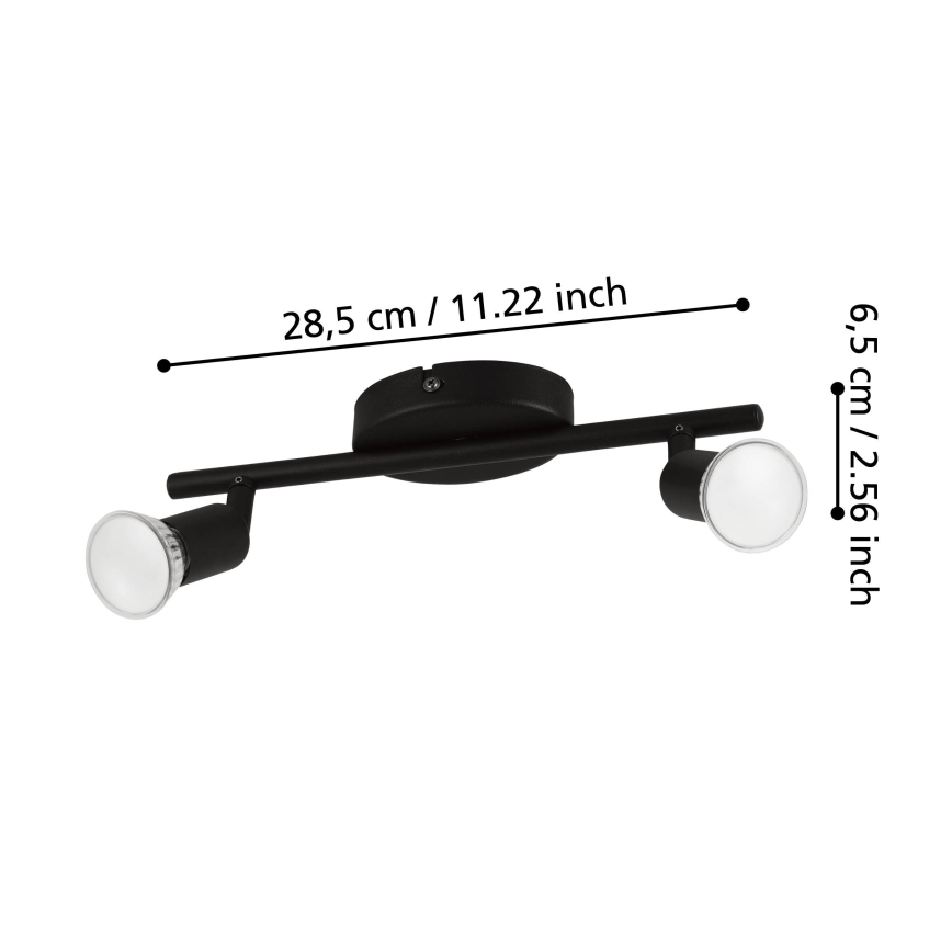 Eglo - LED Kohtvalgusti 2xGU10/2,8W/230V 3000K must