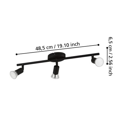 Eglo - LED Kohtvalgusti 3xGU10/2,8W/230V 3000K must