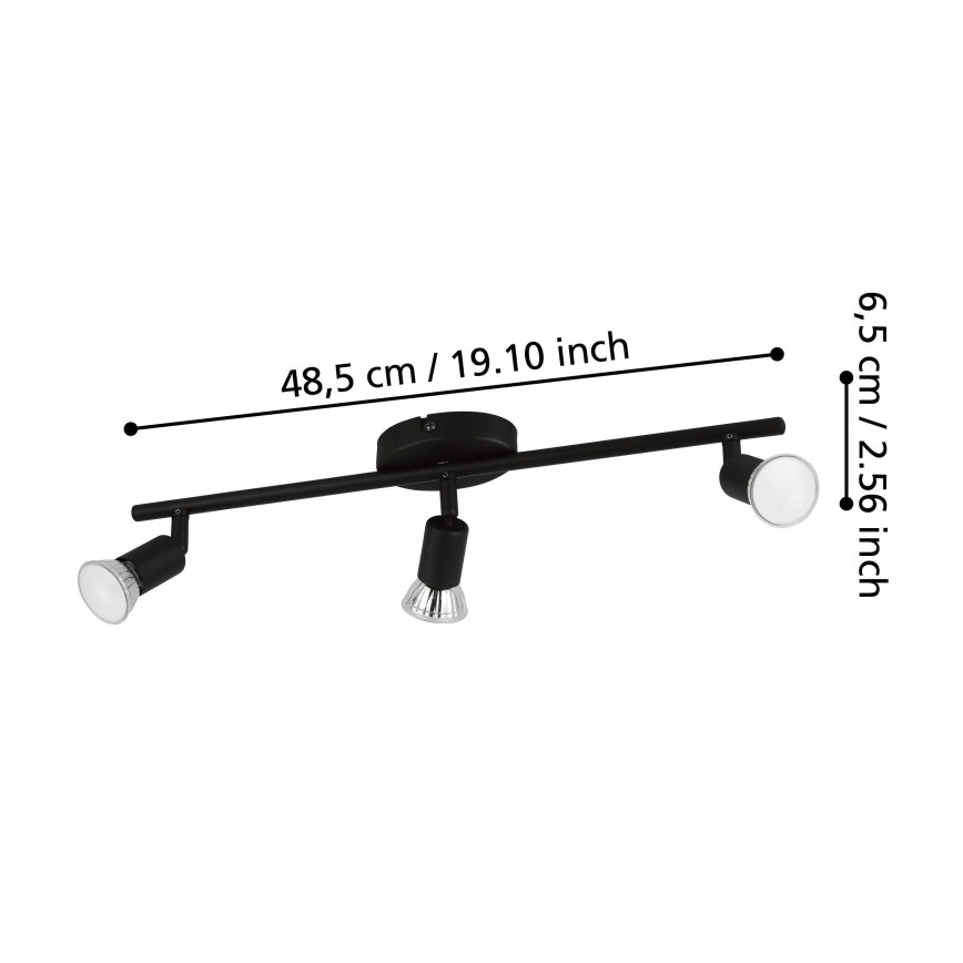 Eglo - LED Kohtvalgusti 3xGU10/2,8W/230V 3000K must