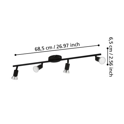 Eglo - LED Kohtvalgusti 4xGU10/2,8W/230V 3000K must