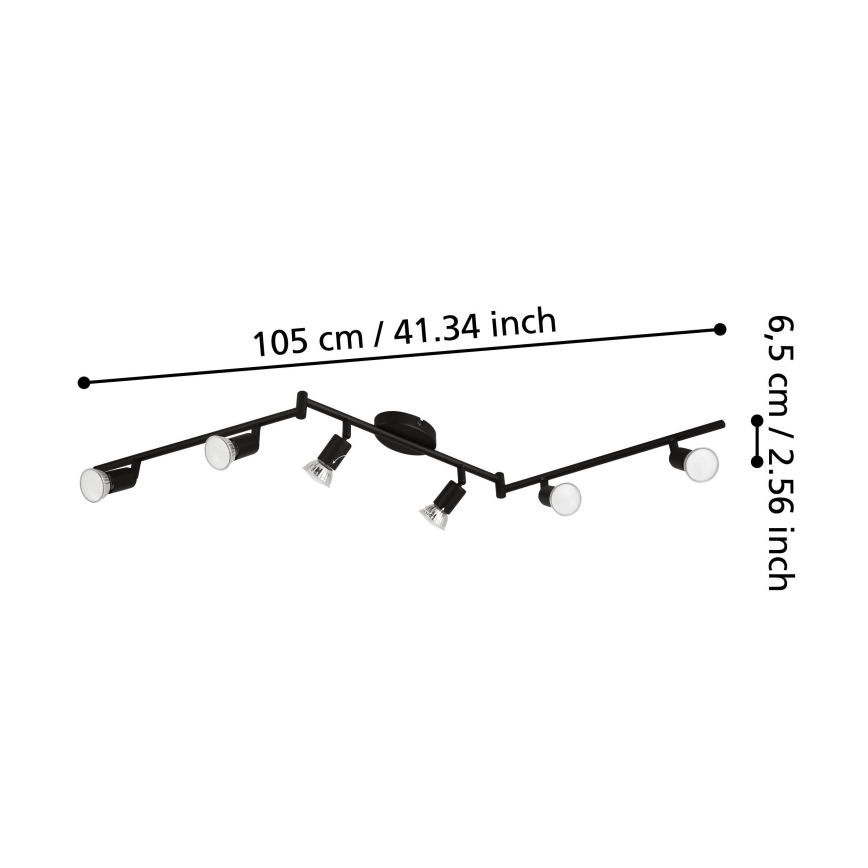 Eglo - LED Kohtvalgusti 6xGU10/2,8W/230V 3000K must