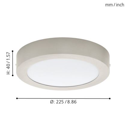 Eglo 32442 - LED laevalgusti FUEVA 1 LED/18W/230V, läbimõõt 22,5 cm